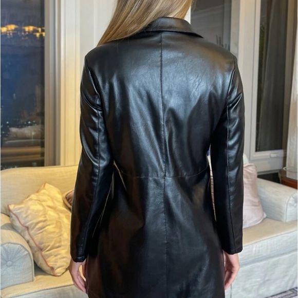 COPY - New Black faux leather button down jacket - Picture 6 of 7